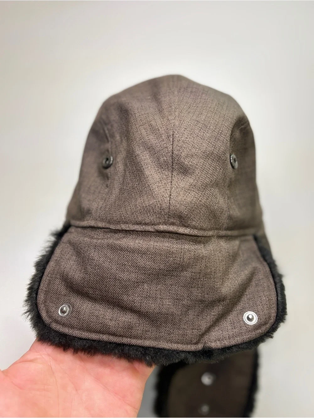 The North Face Trapper Hat Brown Insulated Faux Fur Ear Flap Winter